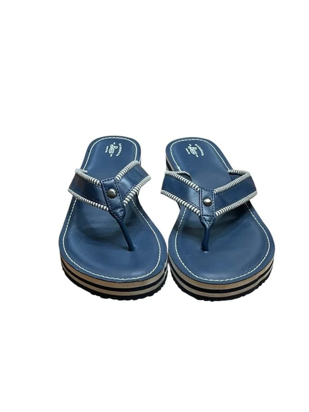 G.H. Bass & Co. Womens Jodi Navy Blue Flip Flop Sandals Size 11M